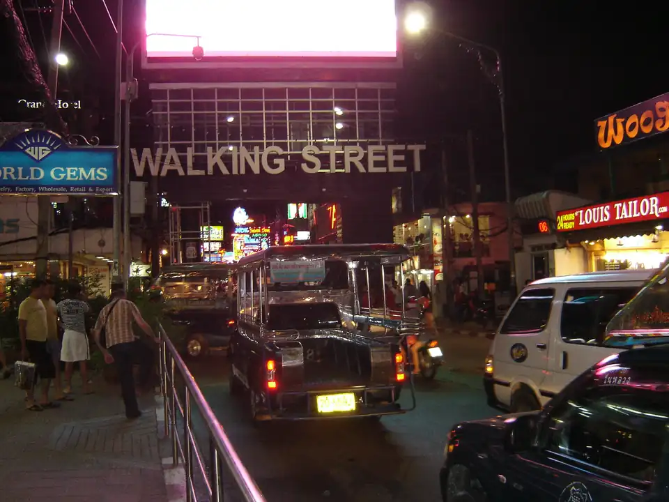 The Walking Street sign at the entrance to the street, Pattaya