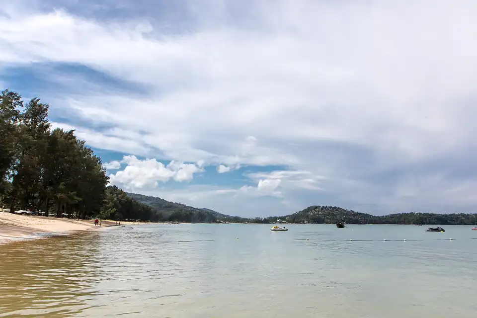 The northern end of Bang Tao bay