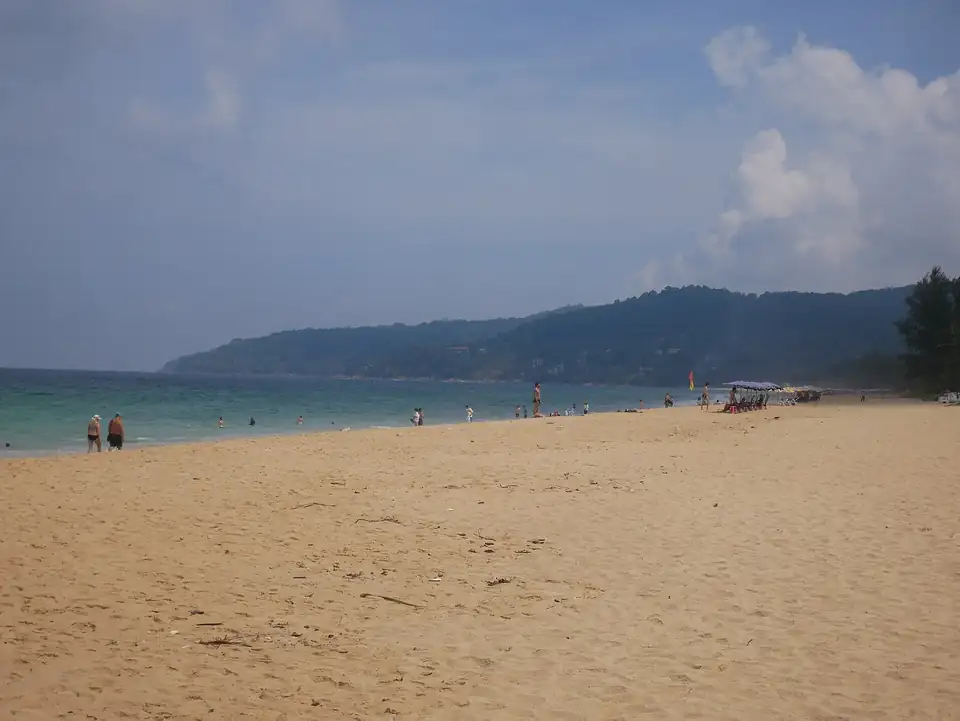 The width of Karon beach at low tide
