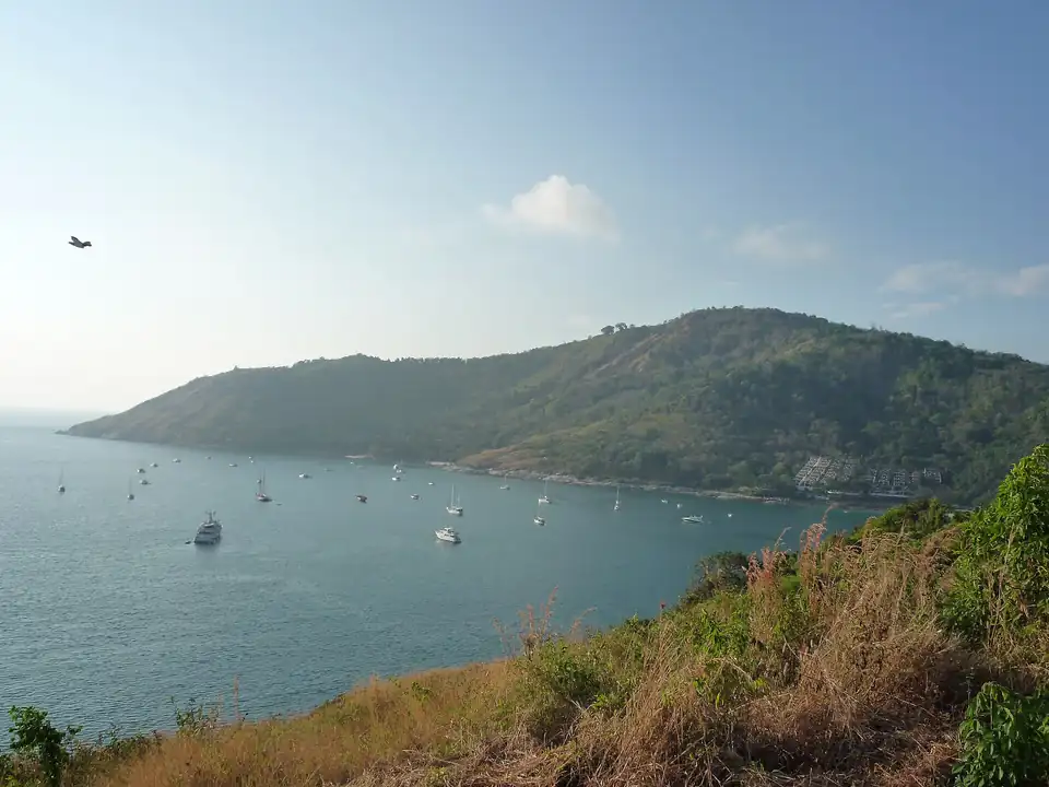 Nai Harn bay seen from the headland above it
