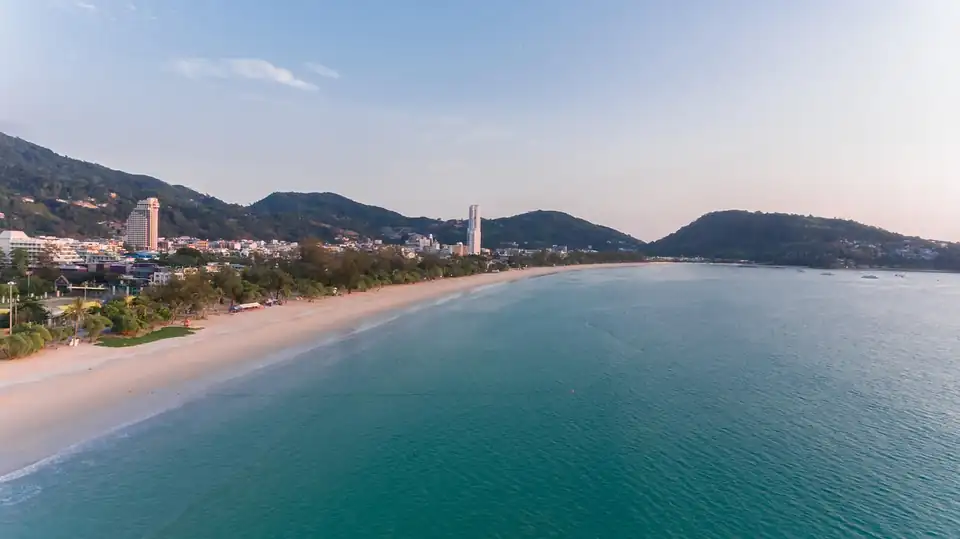 The curve of Patong bay seen from the north